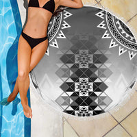 New Zealand Beach Blanket Poutama Mix Gray Taniko Inspired Art LT05