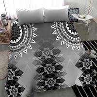 New Zealand Bedding Set Poutama Mix Gray Taniko Inspired Art LT05