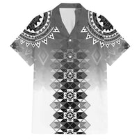 New Zealand Family Matching Short Sleeve Bodycon Dress and Hawaiian Shirt Poutama Mix Gray Taniko Inspired Art LT05 Dad's Shirt - Short Sleeve Gray - Polynesian Pride