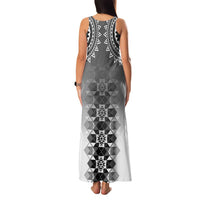 New Zealand Family Matching Tank Maxi Dress and Hawaiian Shirt Poutama Mix Gray Taniko Inspired Art LT05 - Polynesian Pride