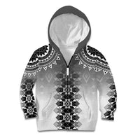 New Zealand Kid Hoodie Poutama Mix Gray Taniko Inspired Art LT05