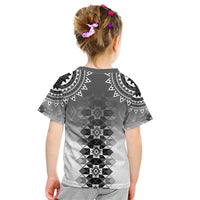 New Zealand Kid T Shirt Poutama Mix Gray Taniko Inspired Art LT05 - Polynesian Pride