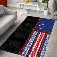 Samoa Flag Area Rug Ula Fala With Samoan Siapo LT05 - Polynesian Pride