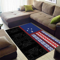 Samoa Flag Area Rug Ula Fala With Samoan Siapo LT05 - Polynesian Pride