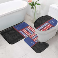Samoa Flag Bathroom Set Ula Fala With Samoan Siapo - Polynesian Pride