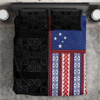 Samoa Flag Bedding Set Ula Fala With Samoan Siapo LT05 Black - Polynesian Pride