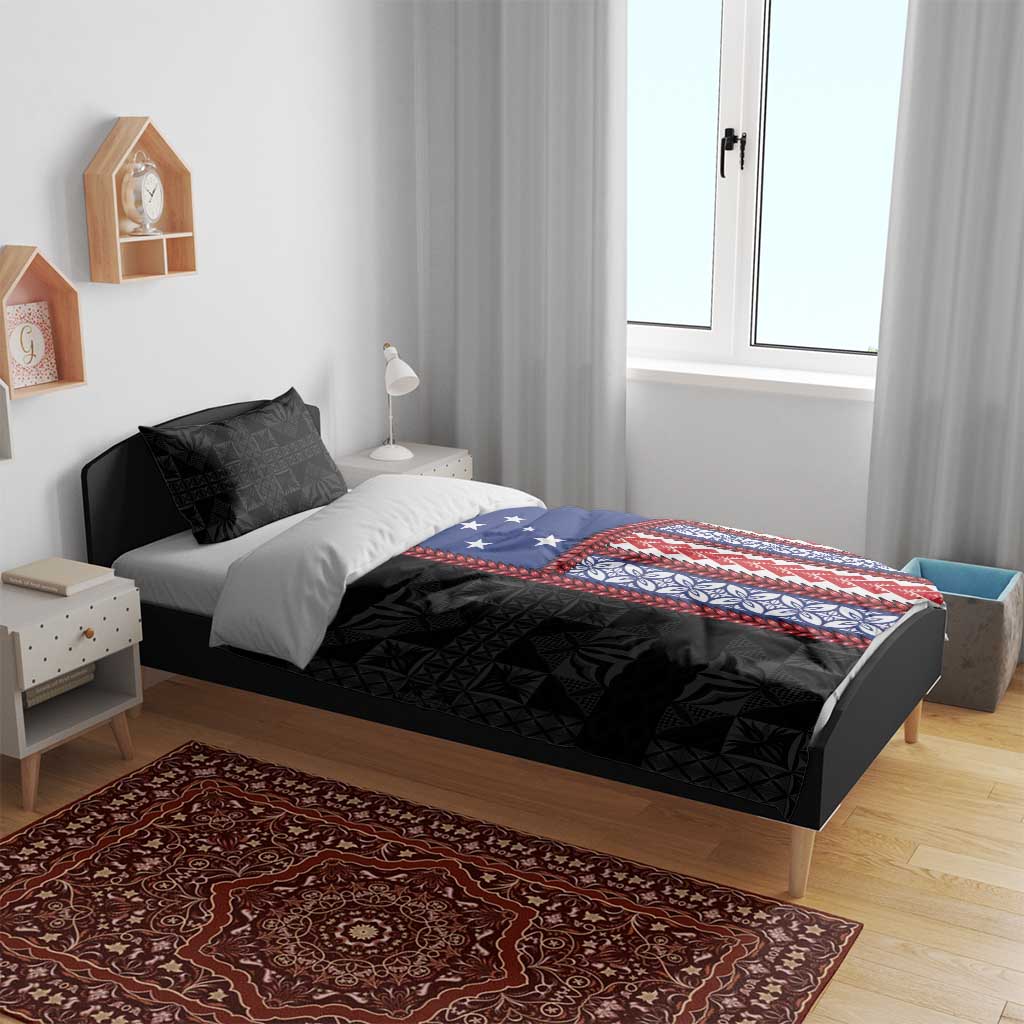 Samoa Flag Bedding Set Ula Fala With Samoan Siapo LT05 - Polynesian Pride