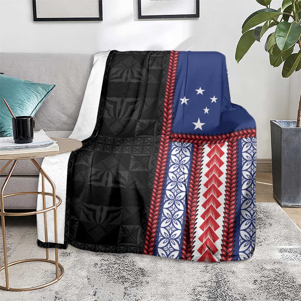 Samoa Flag Blanket Ula Fala With Samoan Siapo LT05 - Polynesian Pride
