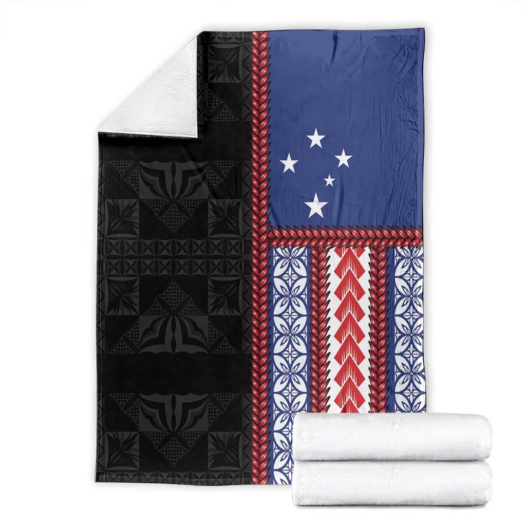 Samoa Flag Blanket Ula Fala With Samoan Siapo LT05 - Polynesian Pride