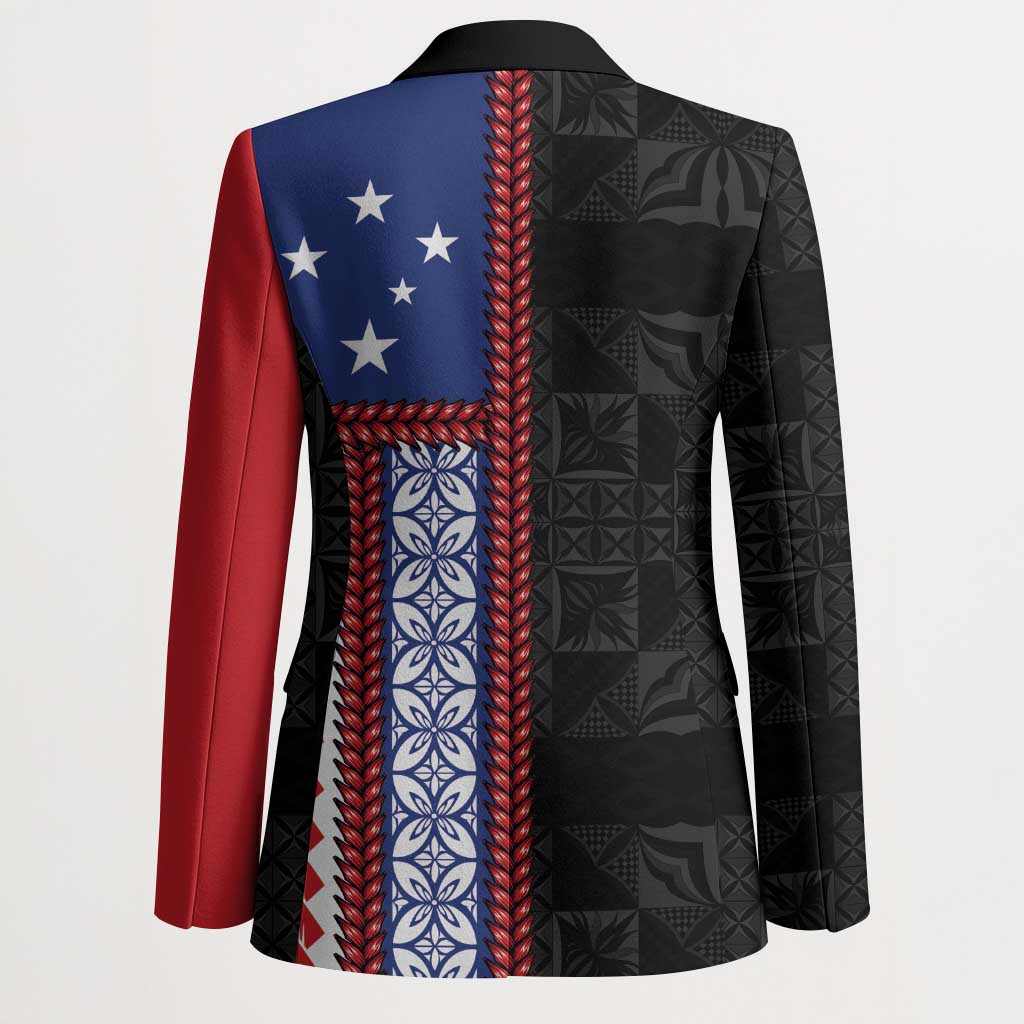 Samoa Flag Blazer Ula Fala With Samoan Siapo LT05 - Polynesian Pride