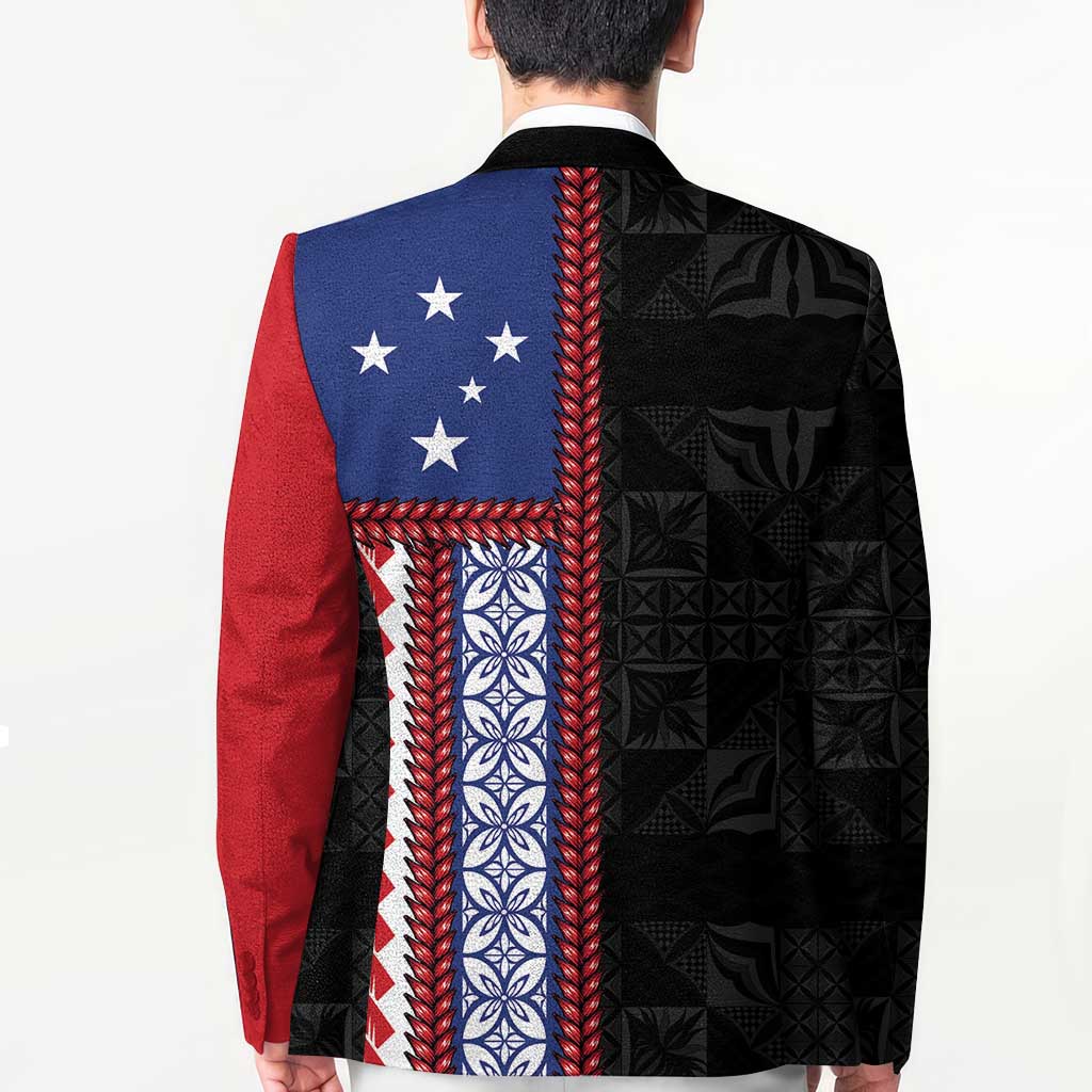 Samoa Flag Blazer Ula Fala With Samoan Siapo LT05 - Polynesian Pride