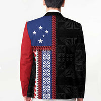 Samoa Flag Blazer Ula Fala With Samoan Siapo LT05 - Polynesian Pride