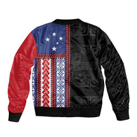 Samoa Flag Bomber Jacket Ula Fala With Samoan Siapo LT05 - Polynesian Pride
