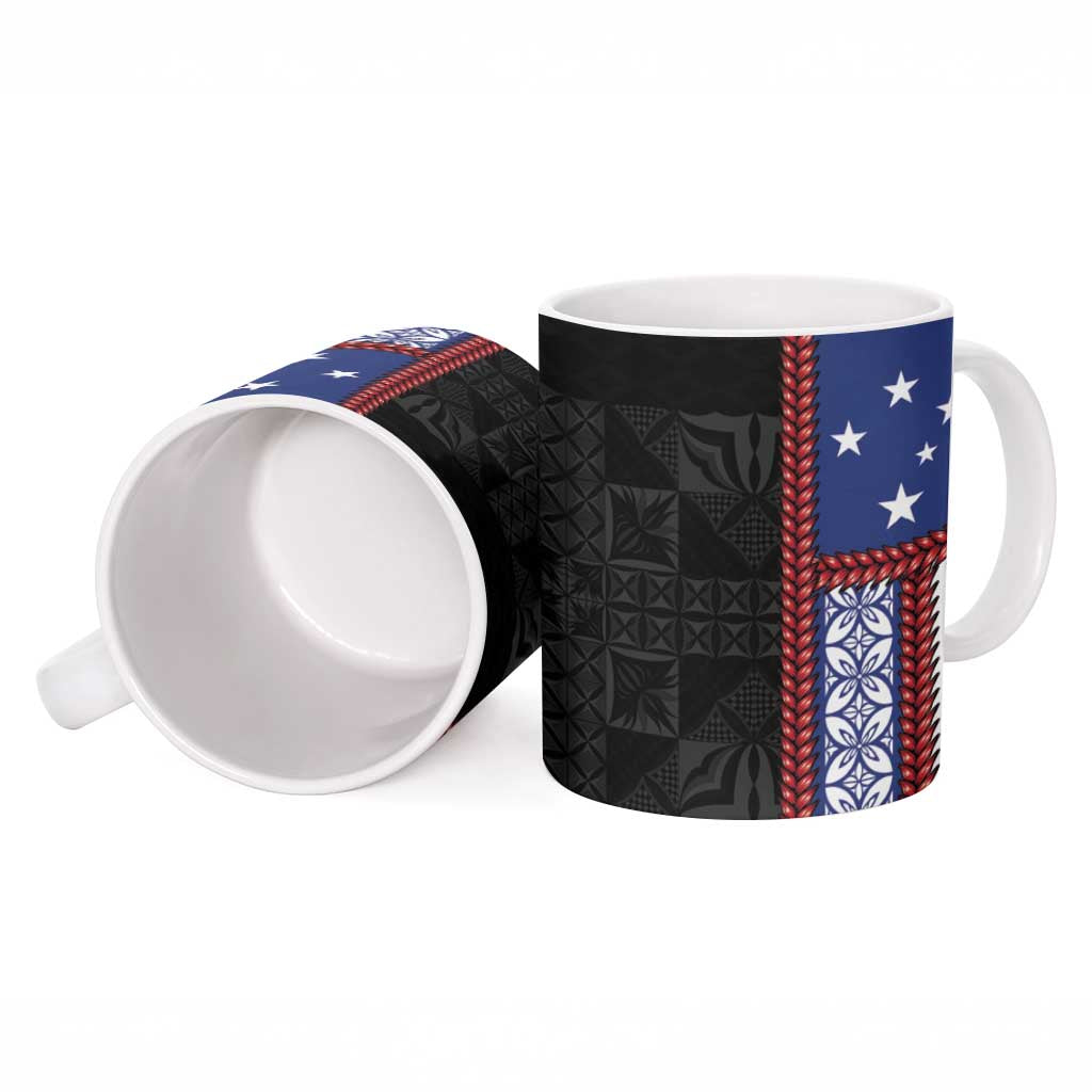 Samoa Flag Ceramic Mug Ula Fala With Samoan Siapo - Polynesian Pride