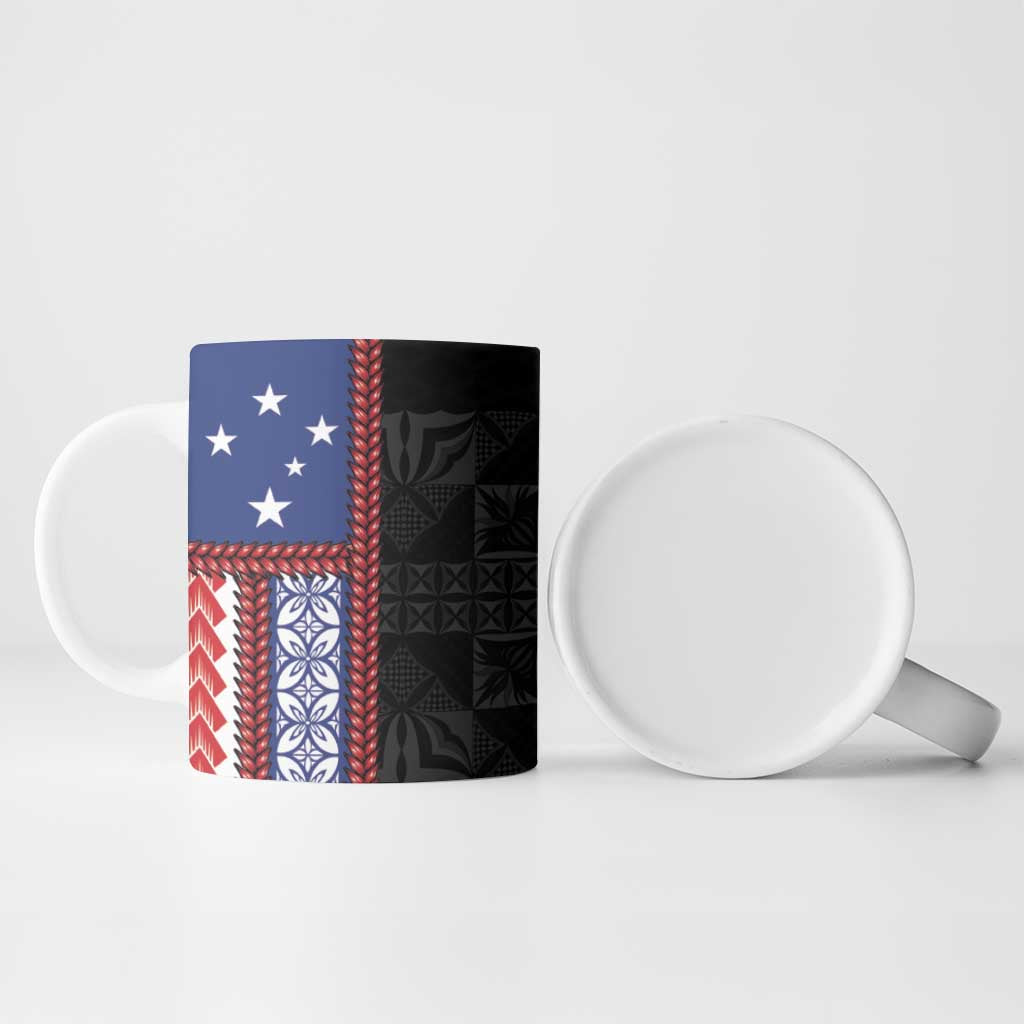 Samoa Flag Ceramic Mug Ula Fala With Samoan Siapo - Polynesian Pride
