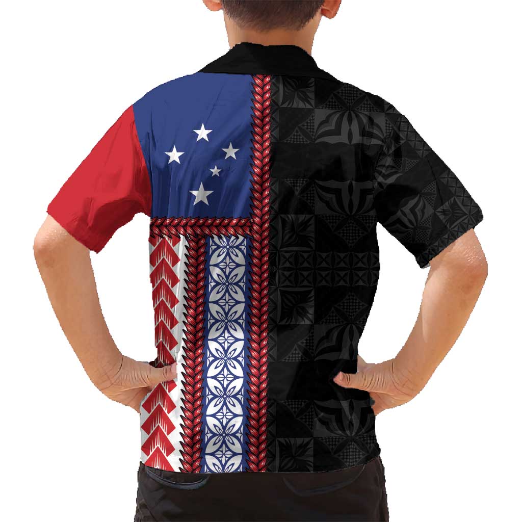 Samoa Flag Family Matching Tank Maxi Dress and Hawaiian Shirt Ula Fala With Samoan Siapo - Polynesian Pride