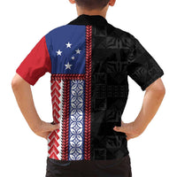 Samoa Flag Family Matching Tank Maxi Dress and Hawaiian Shirt Ula Fala With Samoan Siapo - Polynesian Pride