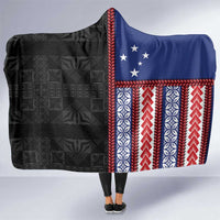 Samoa Flag Hooded Blanket Ula Fala With Samoan Siapo - Polynesian Pride