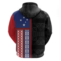Samoa Flag Hoodie Ula Fala With Samoan Siapo LT05 - Polynesian Pride