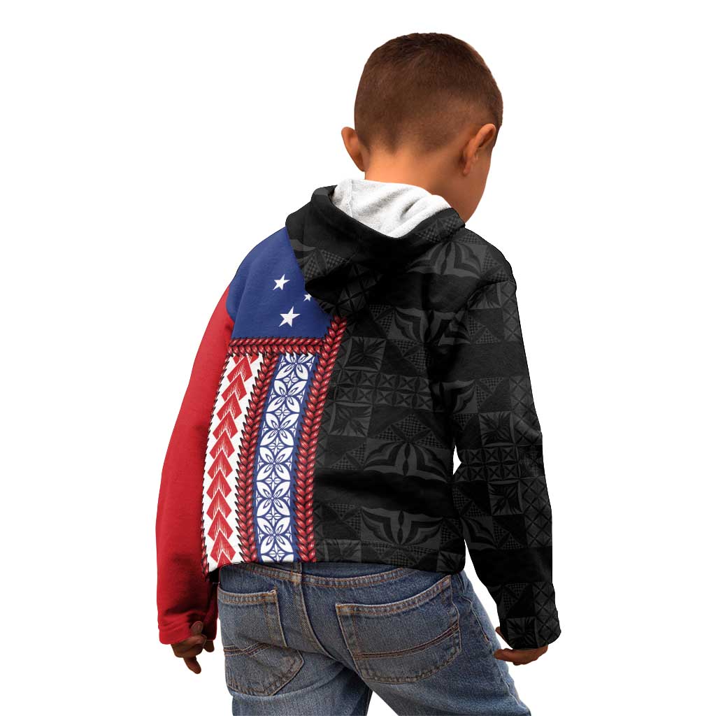 Samoa Flag Kid Hoodie Ula Fala With Samoan Siapo - Polynesian Pride