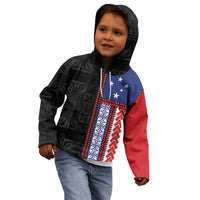 Samoa Flag Kid Hoodie Ula Fala With Samoan Siapo - Polynesian Pride