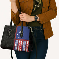 Samoa Flag Leather Bag Ula Fala With Samoan Siapo LT05 - Polynesian Pride