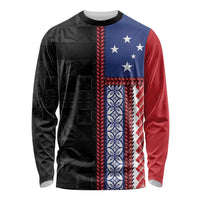 Samoa Flag Long Sleeve Shirt Ula Fala With Samoan Siapo - Polynesian Pride