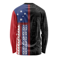 Samoa Flag Long Sleeve Shirt Ula Fala With Samoan Siapo - Polynesian Pride