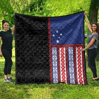 Samoa Flag Quilt Ula Fala With Samoan Siapo LT05 - Polynesian Pride