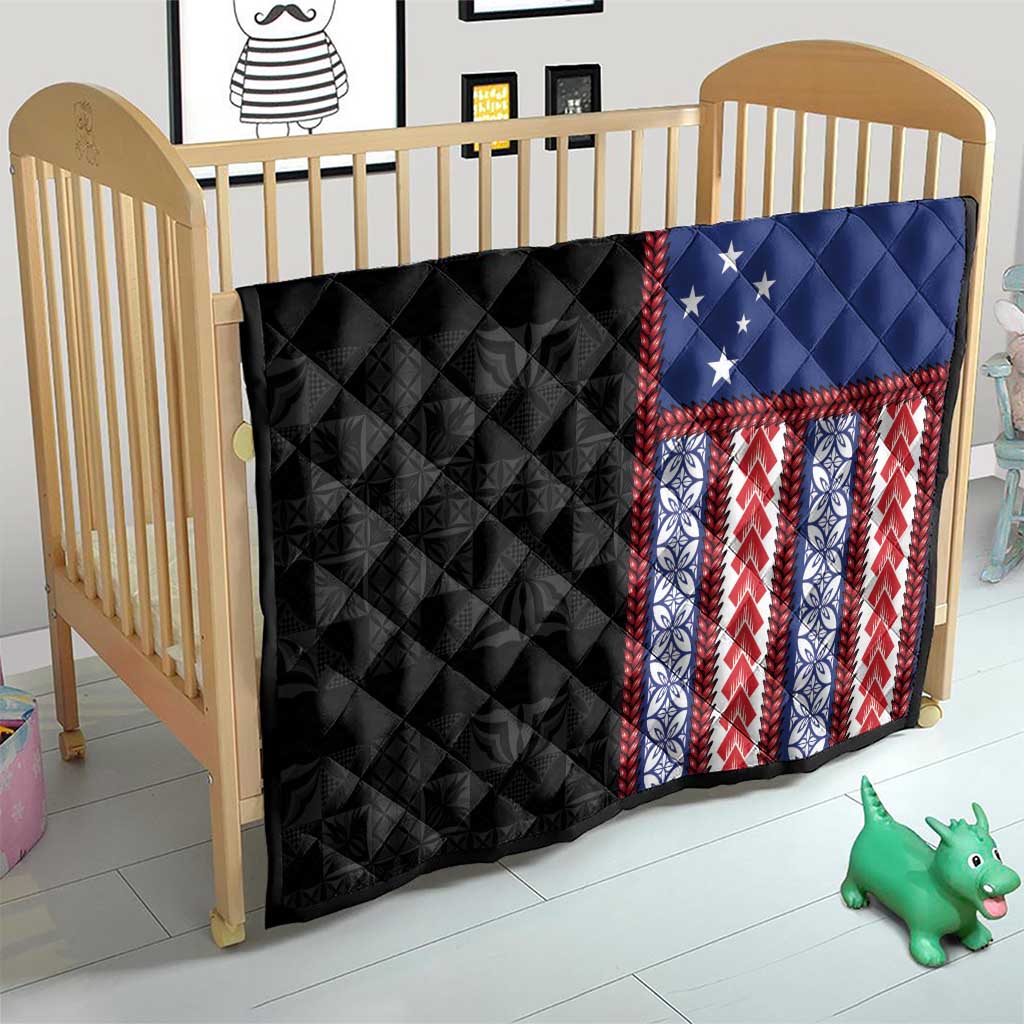 Samoa Flag Quilt Ula Fala With Samoan Siapo LT05 - Polynesian Pride