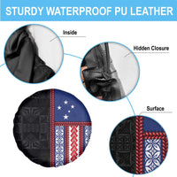 Samoa Flag Spare Tire Cover Ula Fala With Samoan Siapo LT05 - Polynesian Pride