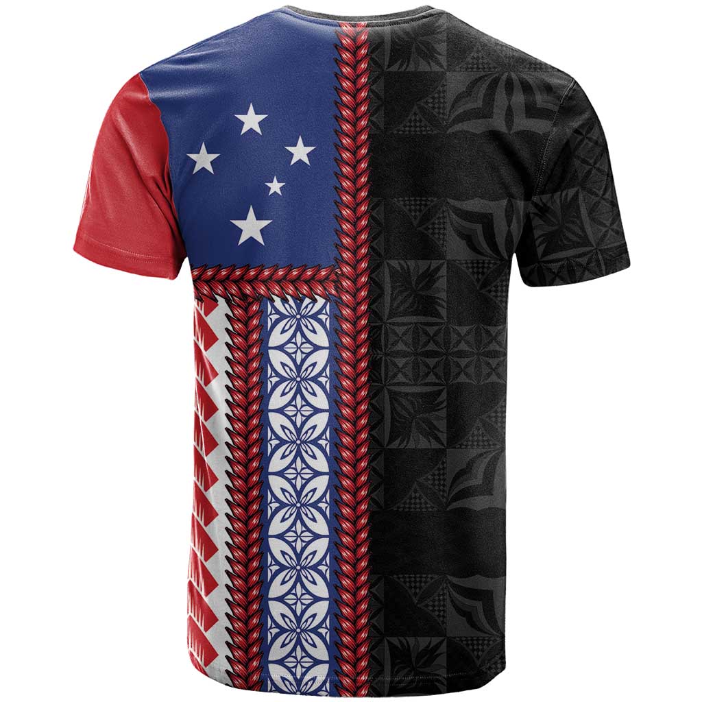 Samoa Flag T Shirt Ula Fala With Samoan Siapo LT05 - Polynesian Pride