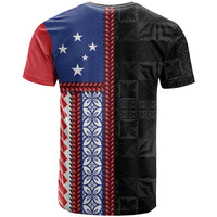 Samoa Flag T Shirt Ula Fala With Samoan Siapo LT05 - Polynesian Pride