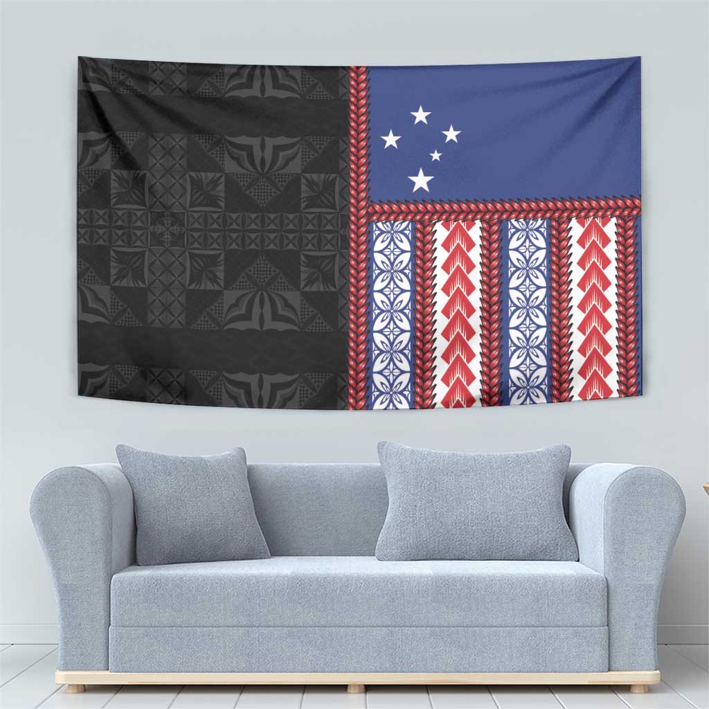 Samoa Flag Tapestry Ula Fala With Samoan Siapo LT05 - Polynesian Pride