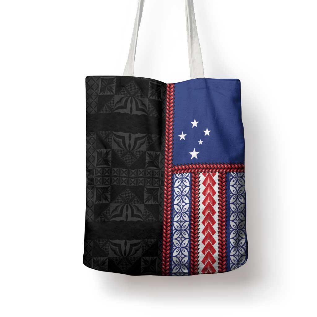 Samoa Flag Tote Bag Ula Fala With Samoan Siapo LT05 - Polynesian Pride