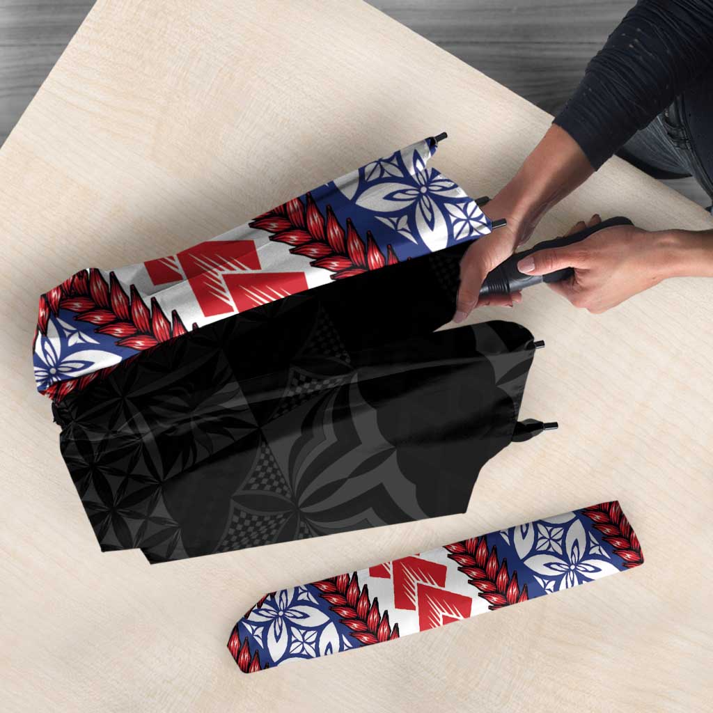 Samoa Flag Umbrella Ula Fala With Samoan Siapo - Polynesian Pride