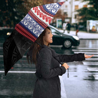 Samoa Flag Umbrella Ula Fala With Samoan Siapo - Polynesian Pride