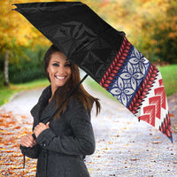 Samoa Flag Umbrella Ula Fala With Samoan Siapo - Polynesian Pride