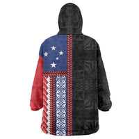 Samoa Flag Wearable Blanket Hoodie Ula Fala With Samoan Siapo - Polynesian Pride