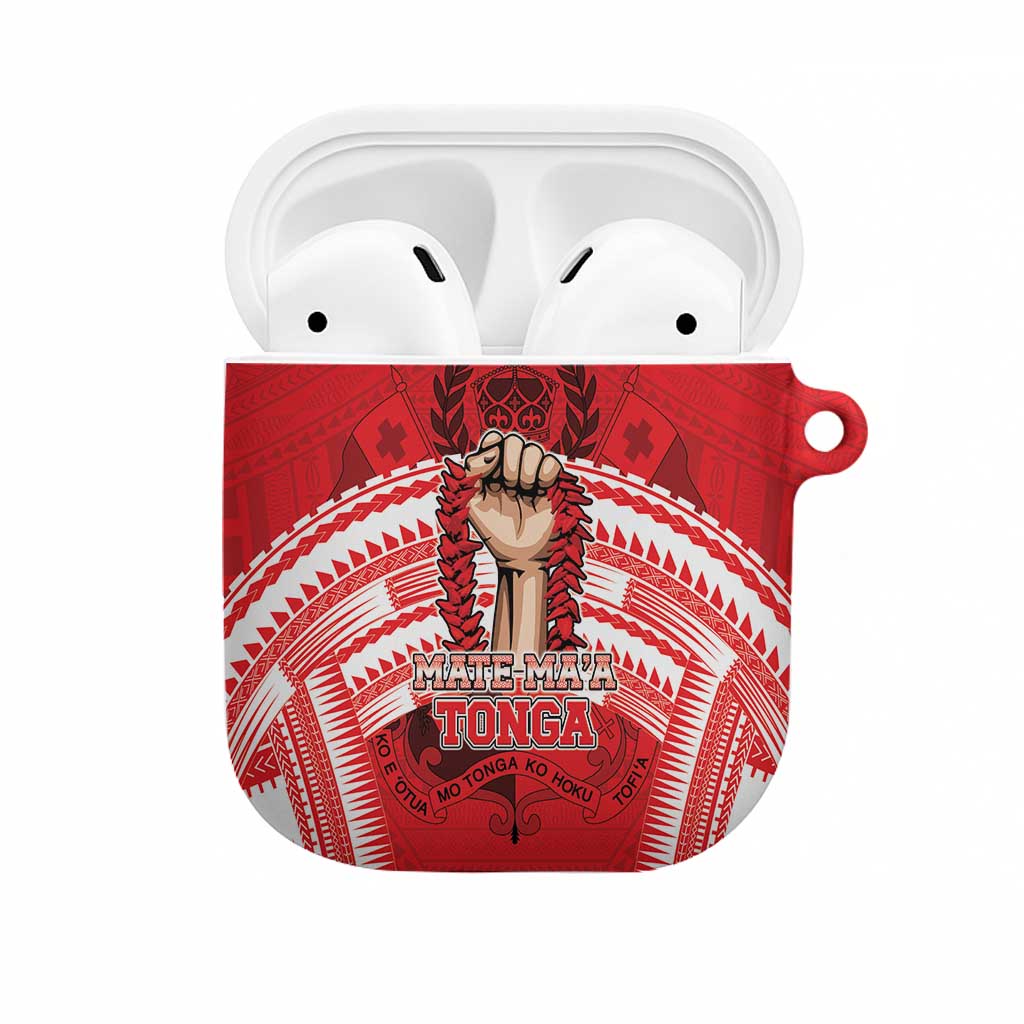 Tonga Rugby Mate Ma'a AirPods Case Tongan Pride Unique Style LT05 Red - Polynesian Pride