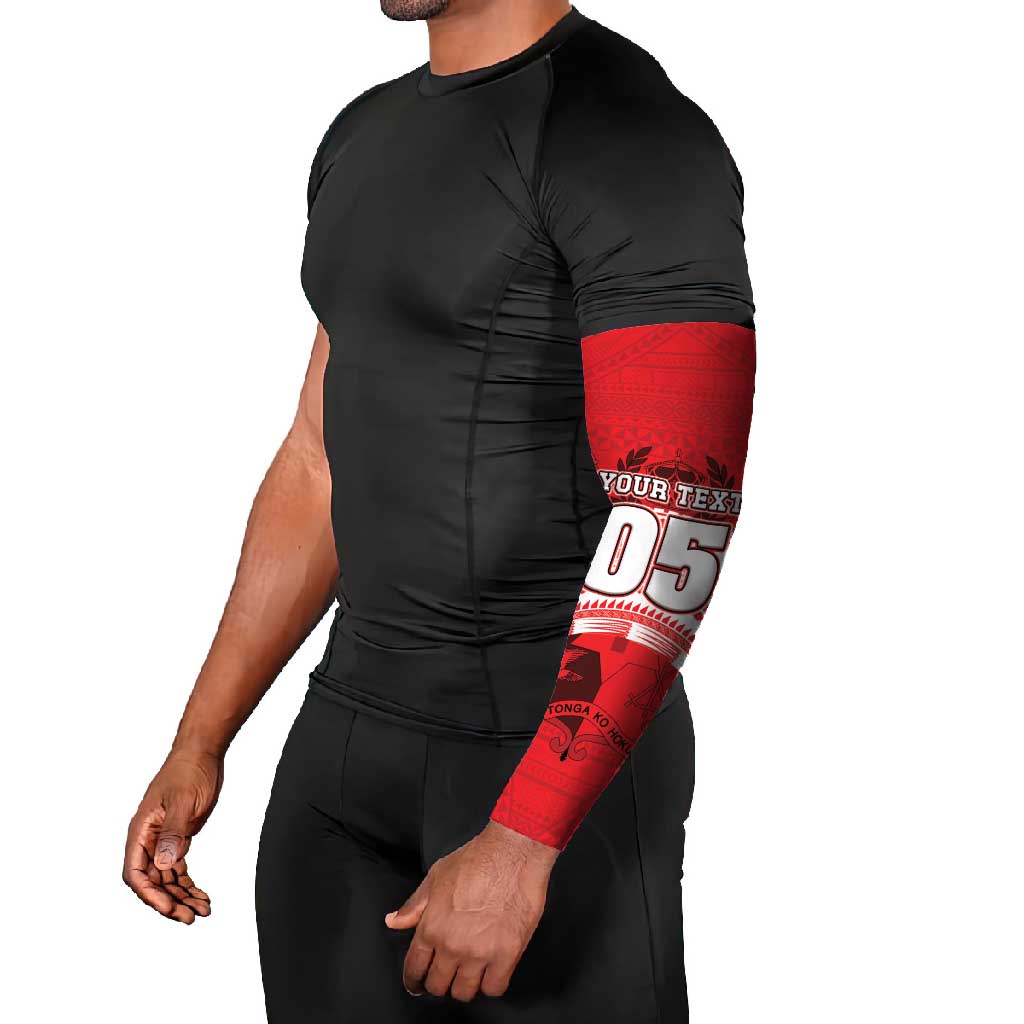 Custom Tonga Rugby Mate Ma'a Arm Sleeves Tongan Pride Unique Style - Polynesian Pride