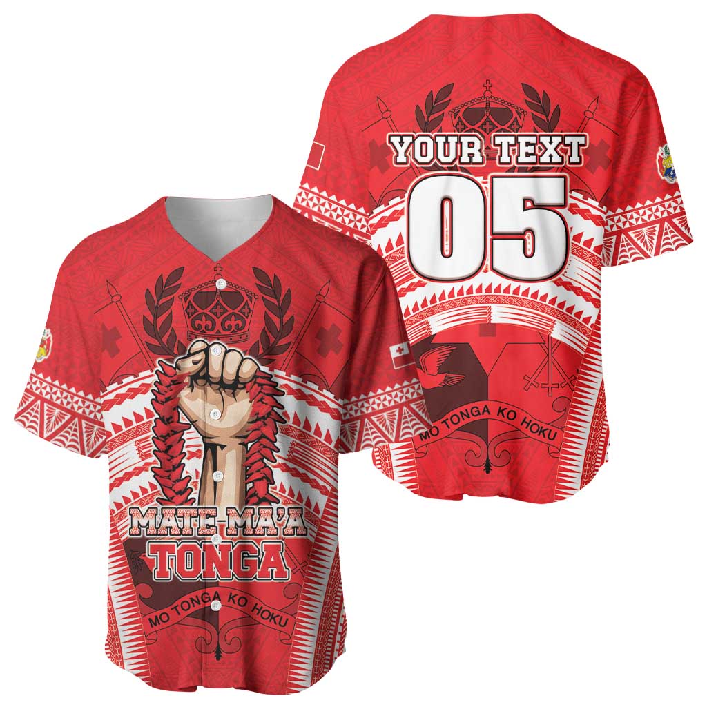 Custom Tonga Rugby Mate Ma'a Baseball Jersey Tongan Pride Unique Style LT05 - Polynesian Pride