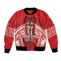 Custom Tonga Rugby Mate Ma'a Bomber Jacket Tongan Pride Unique Style LT05 Unisex Red - Polynesian Pride
