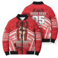 Custom Tonga Rugby Mate Ma'a Bomber Puffer Jacket Tongan Pride Unique Style LT05 - Polynesian Pride
