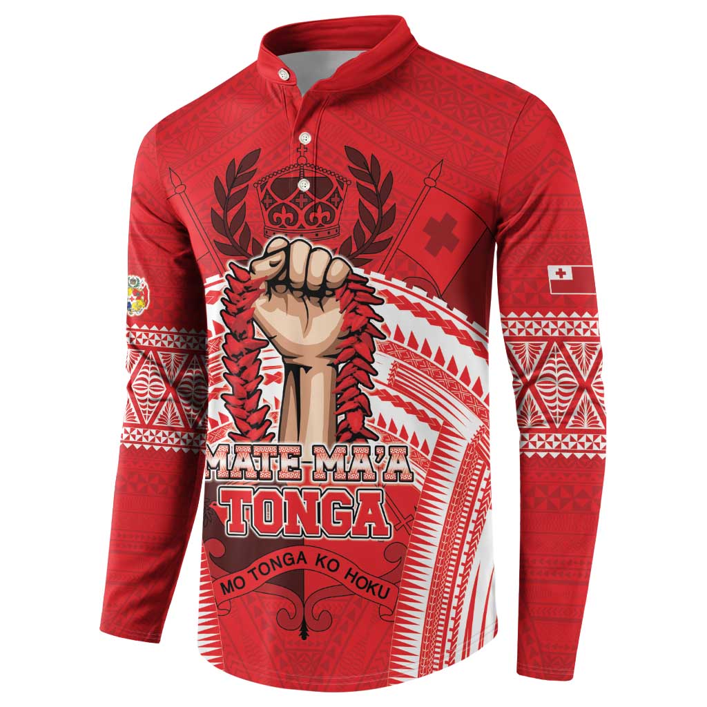 Custom Tonga Rugby Mate Ma'a Button Sweatshirt Tongan Pride Unique Style LT05 - Polynesian Pride