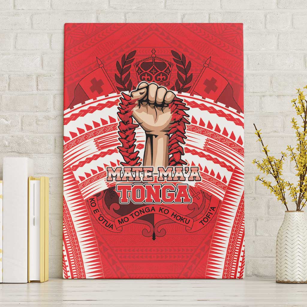 Tonga Rugby Mate Ma'a Canvas Wall Art Tongan Pride Unique Style LT05 Without Frame Red - Polynesian Pride