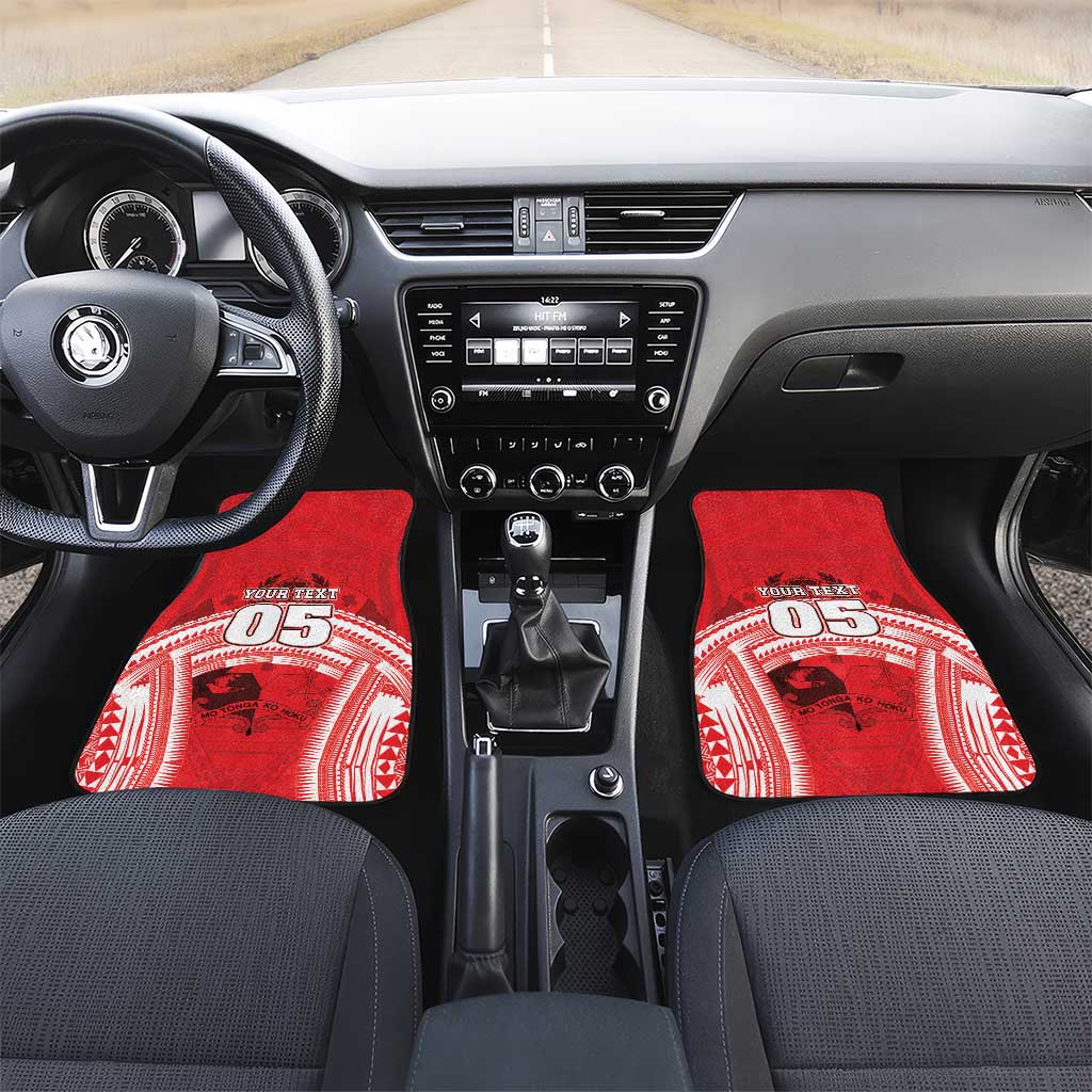 Custom Tonga Rugby Mate Ma'a Car Mats Tongan Pride Unique Style LT05 Set 2pcs - Front Red - Polynesian Pride