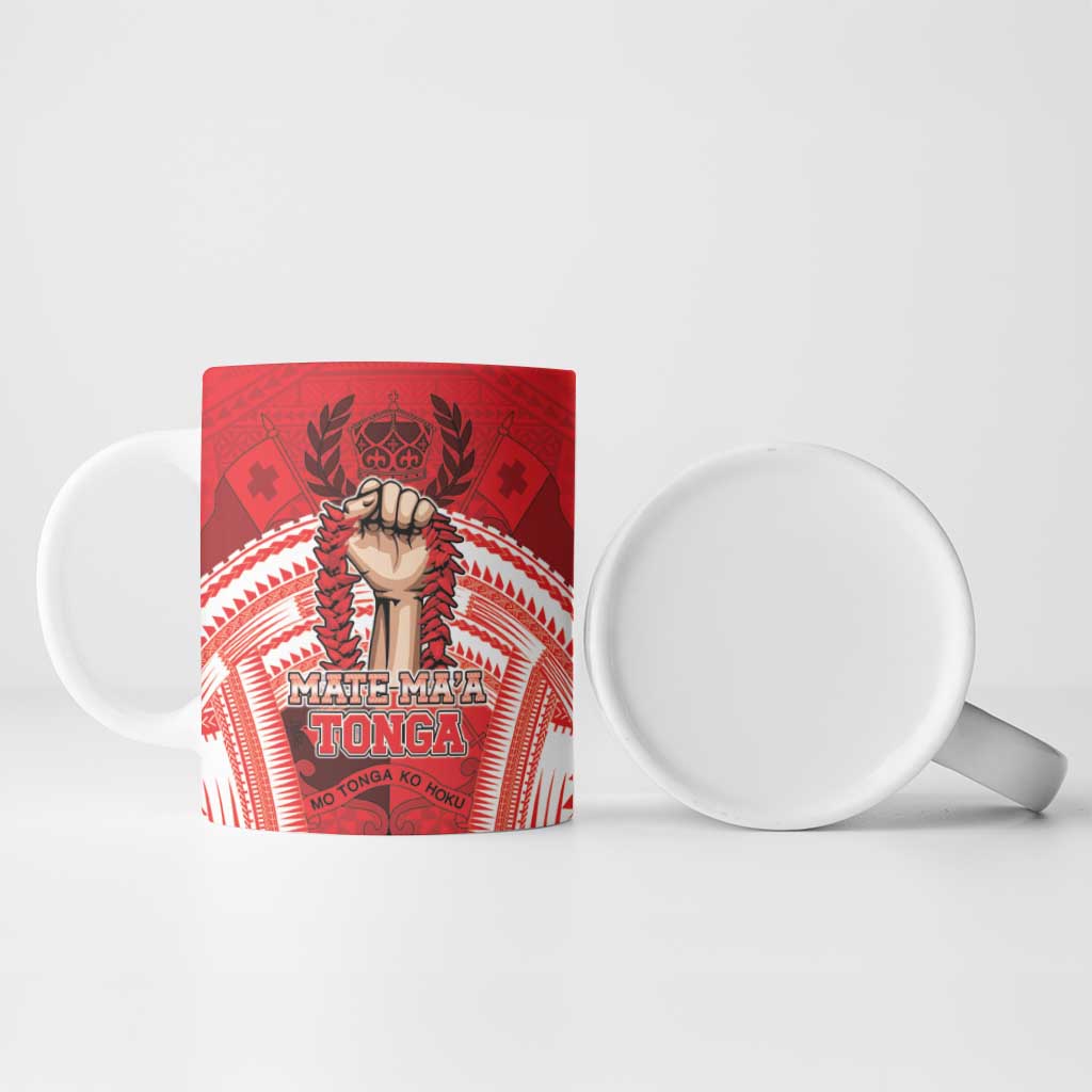 Custom Tonga Rugby Mate Ma'a Ceramic Mug Tongan Pride Unique Style LT05 - Polynesian Pride