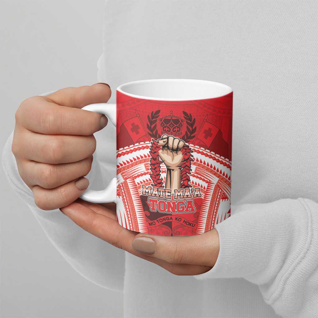 Custom Tonga Rugby Mate Ma'a Ceramic Mug Tongan Pride Unique Style LT05 - Polynesian Pride