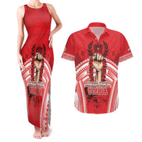Custom Tonga Rugby Mate Ma'a Couples Matching Tank Maxi Dress and Hawaiian Shirt Tongan Pride Unique Style - Polynesian Pride